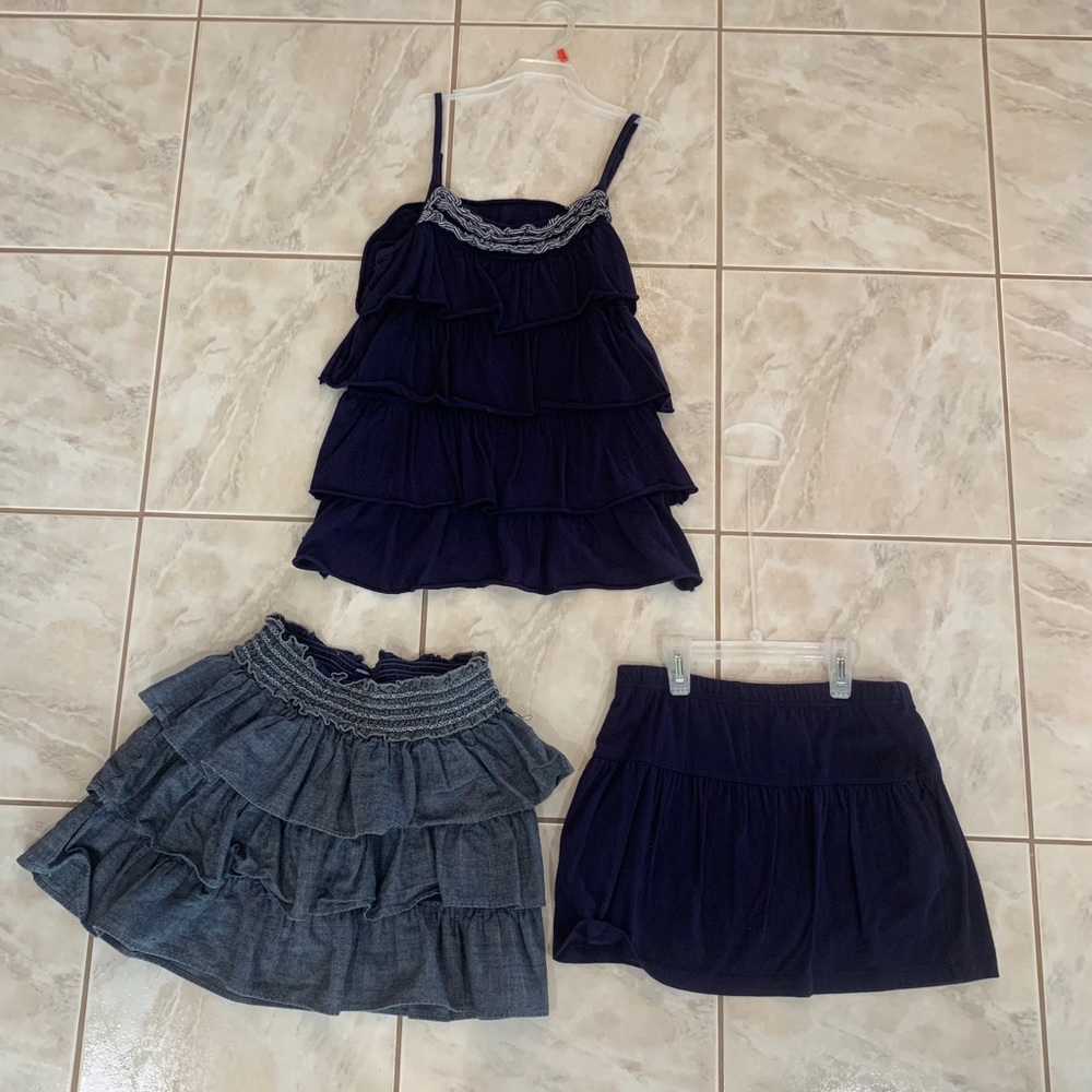 Girls Summer Large (10/12) Skirt Tank Ruffle Lot Old Navy Cherokee